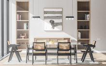 Load image into Gallery viewer, Dining room shot with a dachshund dog artwork centred behind the table.