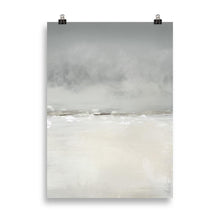 Load image into Gallery viewer, Ocean artwork print with grey and white waves crashing on the shore with storm clouds.