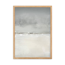 Load image into Gallery viewer, Ocean artwork print with grey and white waves crashing on the shore with storm clouds.