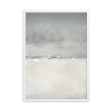 Load image into Gallery viewer, Ocean artwork print with grey and white waves crashing on the shore with storm clouds.