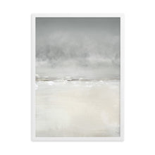 Load image into Gallery viewer, Ocean artwork print with grey and white waves crashing on the shore with storm clouds.