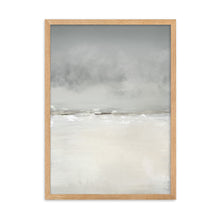 Load image into Gallery viewer, Ocean artwork print with grey and white waves crashing on the shore with storm clouds.
